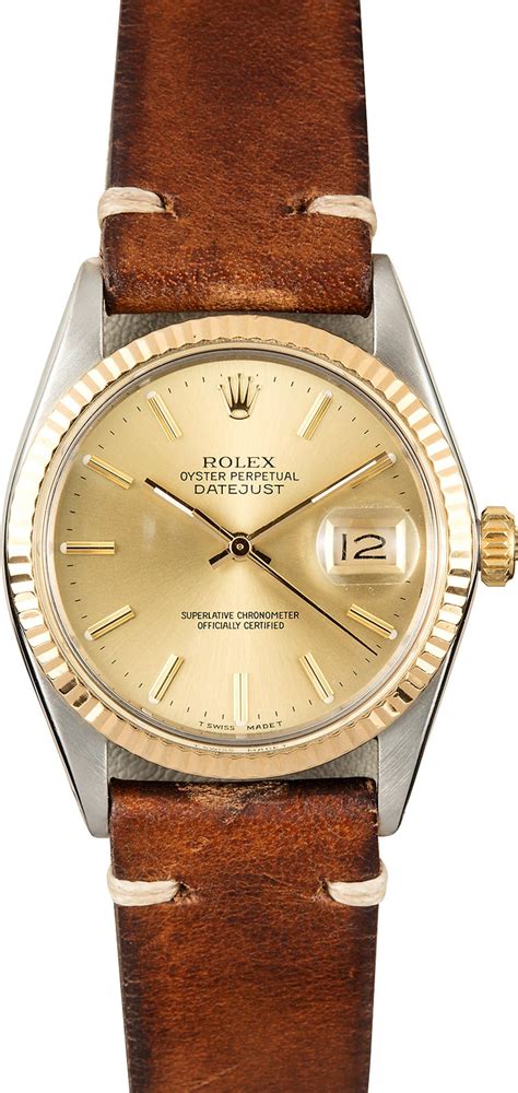 rolex brown leather band|rolex leather band for sale.